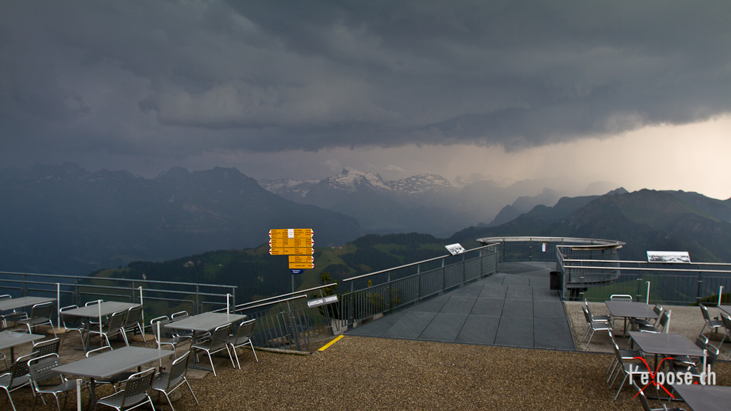 Storm rolling towards the Stanserhorn Summit