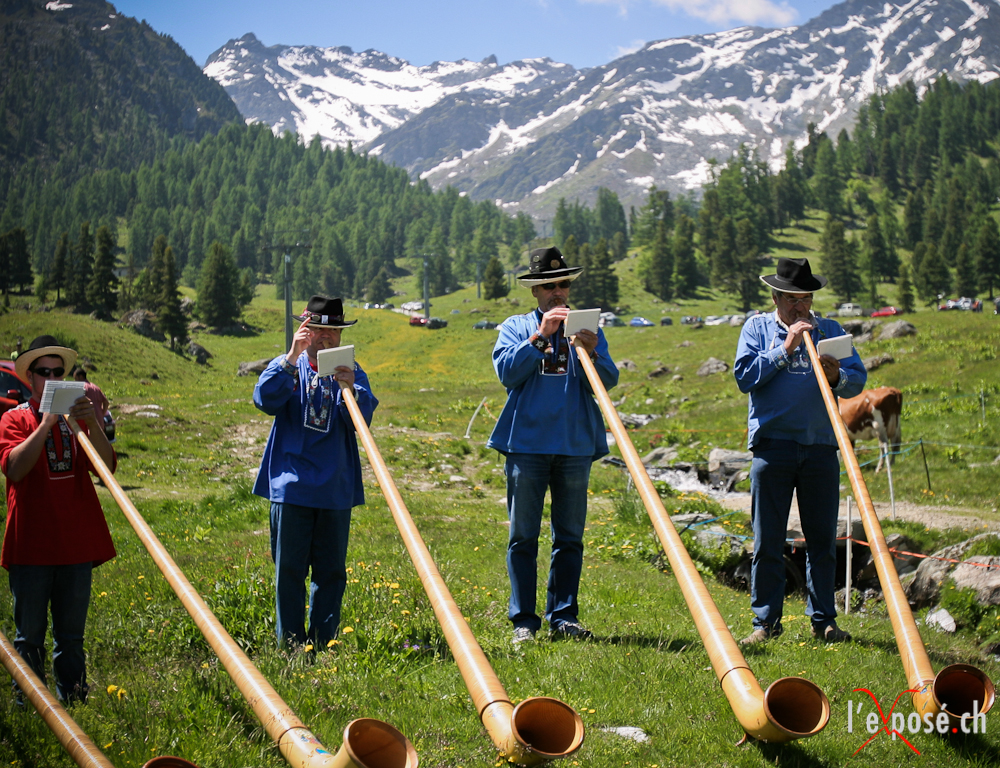 Swiss Horn Muscian in Tortin