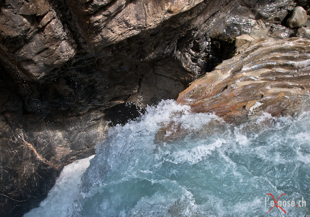 Water Plummets into the Rosenlaui Gorge